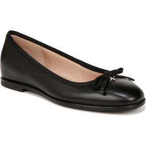Naturalizer Essential Ballet Flats Women's 7.5 Black Leather Bow Slip On GAL1192