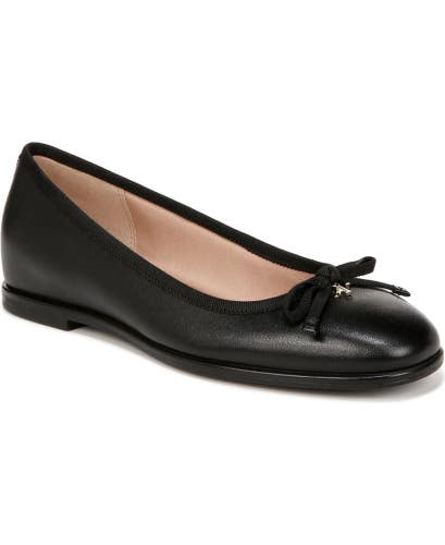 Naturalizer Essential Ballet Flats Women's 7.5 Black Leather Bow Slip On GAL1192