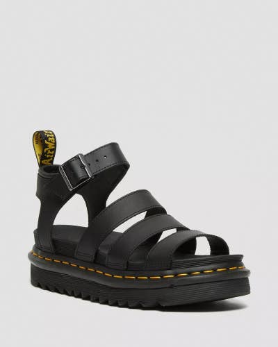 Dr. Martens Blaire 24235001 Sandals Women 9 Black Hydro Leather Platform GAL1116