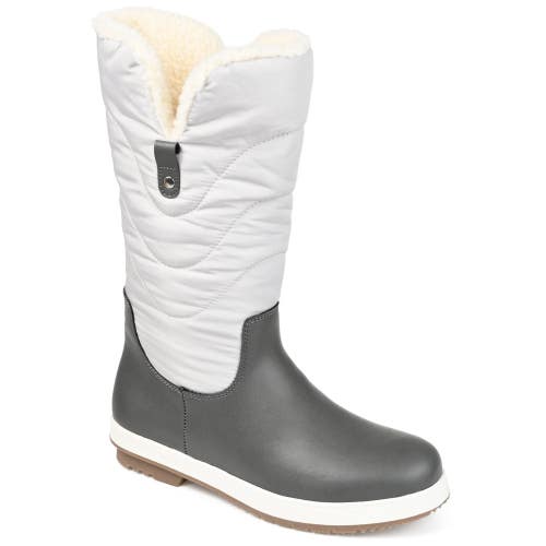 Journee Collection Pippah Women's US 9.5 White Gray Mid Calf Snow Boots GAL1195