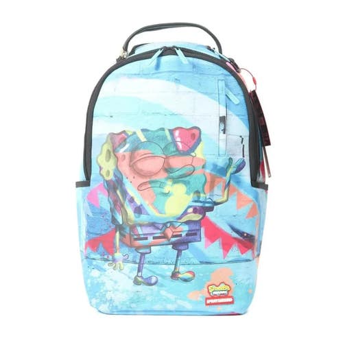 Sprayground Spongebob Statue Painted DLXSV Unisex Blue Printed Backpack SPR196