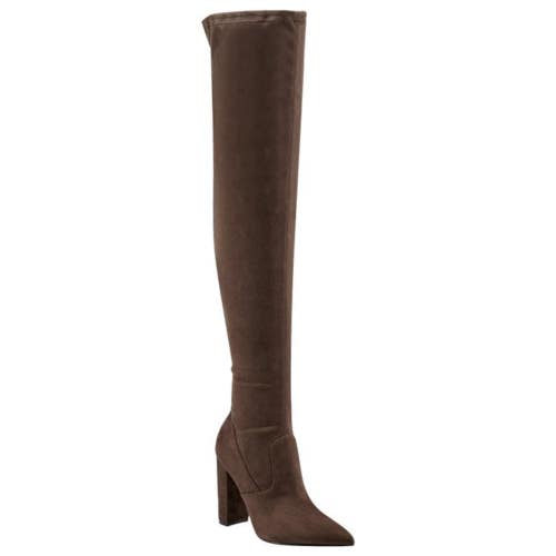 Guess Abetter 2 Boots Women 9 Brown Pointed Toe Block Heel Over The Knee GAL1399