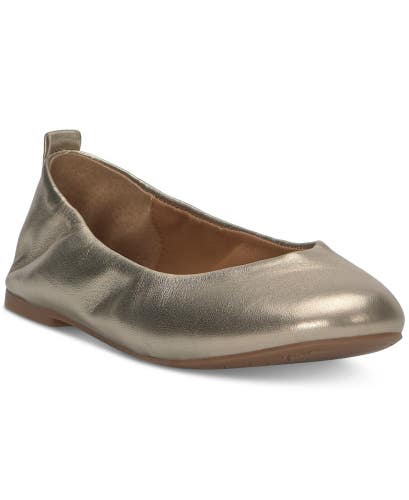 Lucky Brand Emmielou Ballet Flats Womens 8.5 Gold Leather Slip on Shoes GAL1791