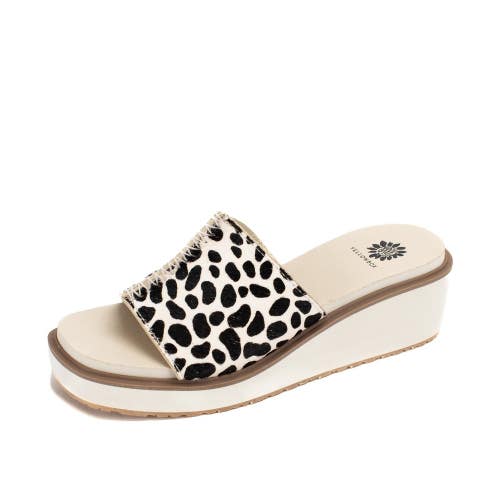 Yellow Box Alley Slide Women's 10 Ivory Black Leopard Wedge Heel Sandals GAL1087