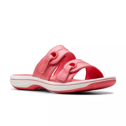 Clarks Breeze Maye 26181760 Slide Womens 7 Bright Pink Slip-On Sandals GAL1735