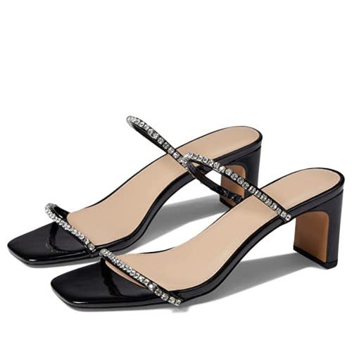 Faryl by Farylrobin Alexandra Sandal Women's 9.5 Black Patent Square Toe GAL1025