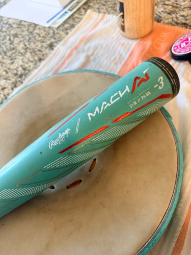 2024 Rawlings Mach AI Alloy BBCOR Certified Bat (-3) 28 oz 31" (Used)