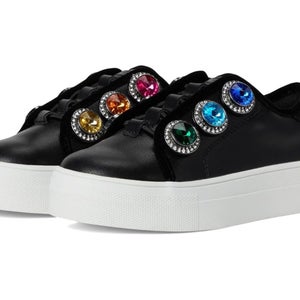 Kurt Geiger Mini Laney Octavia Sneaker Kid 1 Black Leather Walking Shoes GAL1897