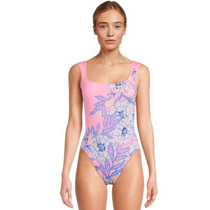 Lilly Pulitzer Cashel Swimsuit Women's 8 Pink Floral Stretch One-Piece GBO1130