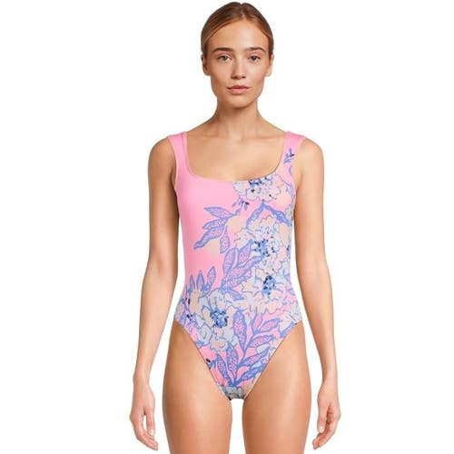Lilly Pulitzer Cashel Swimsuit Women's 8 Pink Floral Stretch One-Piece GBO1130