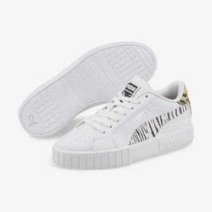 Puma Cali Star Summer Roar Sneakers Kids US 6.5 White Black Trainer Shoes GAL952