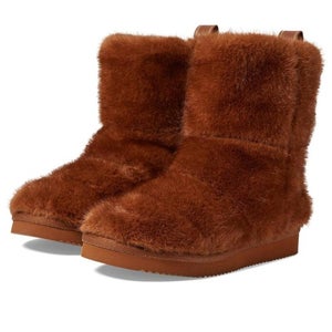 Michael Kors Stark 40H3BAFE7D-230 Slipper Womens 11 Brown Faux Fur Bootie GAL950