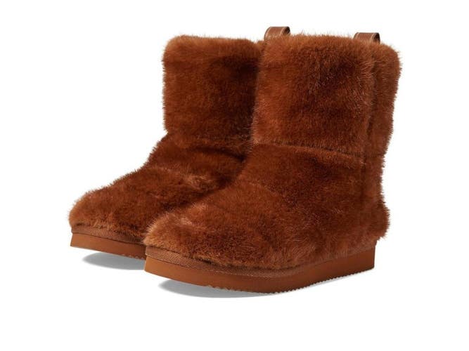 Michael Kors Stark 40H3BAFE7D-230 Slipper Womens 11 Brown Faux Fur Bootie GAL950