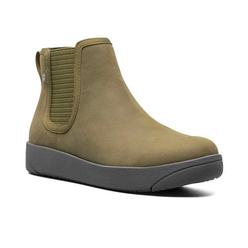 Bogs Kicker 72777-303 Boots Women's US 7.5 Green Leather Pull On Chelsea GAL1001