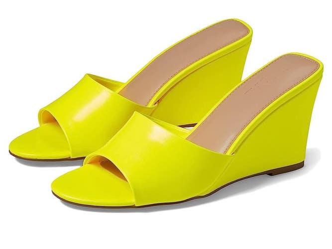 Faryl by Farylrobin Skye Sandals Women's US 12 Neon Yellow Wedge Heel GAL985