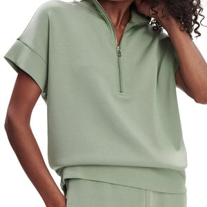 Varley Ritchie Sweatshirt Women's 2XS Loden Frost Half Zip Short Sleeve GBO1186