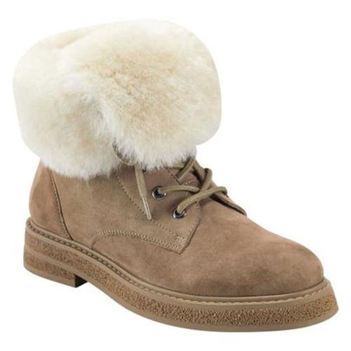 Aerosoles Scoccia Snow Boots Womens US 11 Tan Suede Faux Shearling Ankle GAL1112