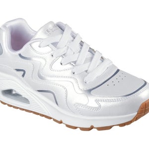 Skechers UNO Gen1 - Wavy Shimmer 310322L-WSL Kid 12.5 White Silver Shoes GAL1140