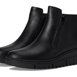 Vionic Uptown Sur Bootie Women's Black Leather Side Zip Ankle Boots GAL1670