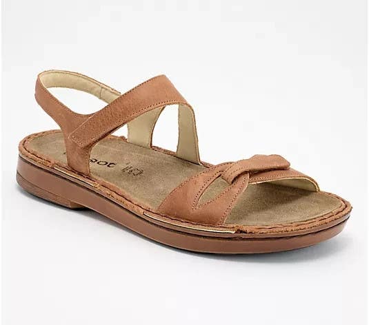 Naot Evora 151128-E69 Womens 40 Latte Brown Leather Ankle Strap Sandals GAL1361