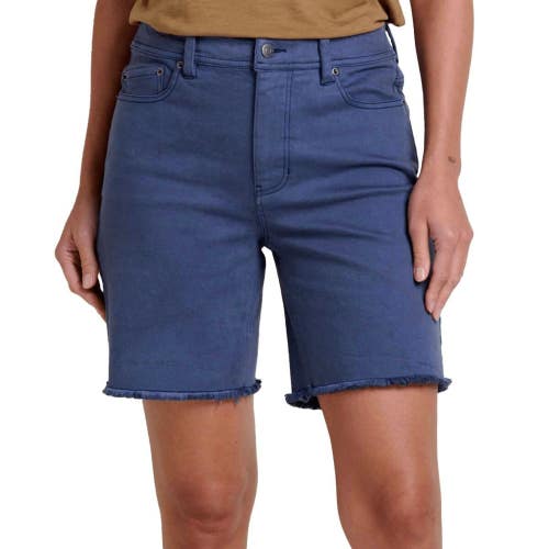 Toad&Co Balsam Cut off Shorts Womens 14 Blue Cotton Stretch Coin Pockets GBO1184