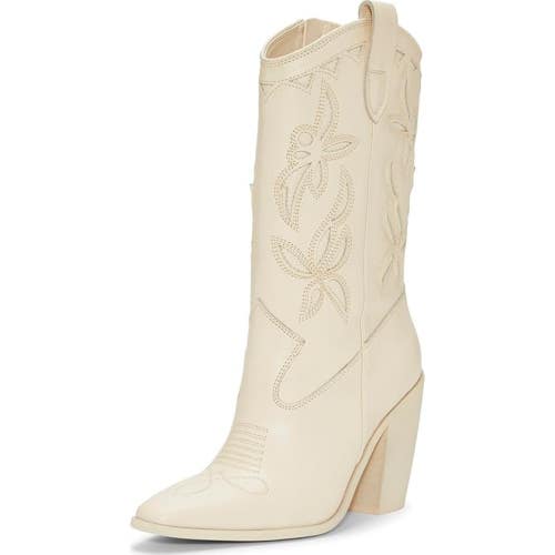Vince Camuto Alisah Boots Women's US 7.5 Ivory Mid-Calf Western Bootie GAL1842