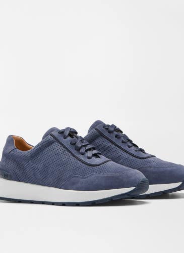 Peter Millar Wayfare Runner MF24XF80 Mens 10 Navy Suede Athletic Shoes GAL1925