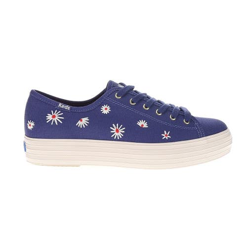 Keds Triple Kick Sneakers Women's US 6.5 Blue Canvas Lifestyle Shoes GAL1030