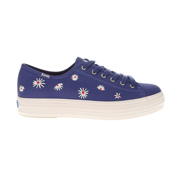 Keds Triple Kick Sneakers Women's US 6.5 Blue Canvas Lifestyle Shoes GAL1030