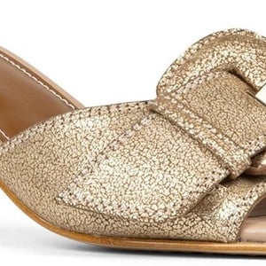 Donald Pliner Cherry Mule Womens US 8.5 Pale Gold Kitten Heel Sandals GAL1828