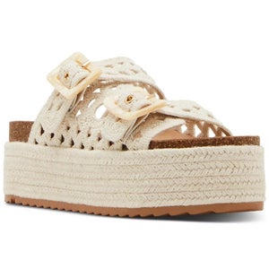 Madden Girl Bali Sandal Women's 11 Ivory Crochet Double-Strap Edpedrille GAL1628