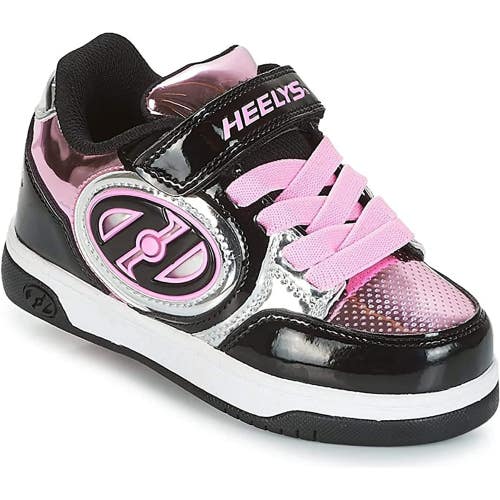 Heelys X2 Lighted Sneakers Kids US 5 Black Pink Wheeled Heel Skate Shoes GAL964