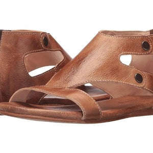 Bed Stu Soto F373012-230 Women's 7.5 Tan Rustic Leather Back Zip Sandals GAL1330