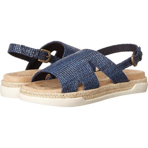 Bella Vita Kato Sandals Women's US 7.5 Navy Woven Espadrille Slingback GAL1216