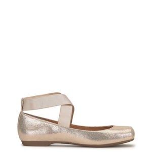 Jessica Simpson Mandalaye Ballet Flat Womens US 6.5 Champagne Square Toe GAL1308