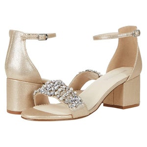 Touch Ups Devon Sandals Women's US 9.5 Champagne Ankle Strap Block Heel GAL911