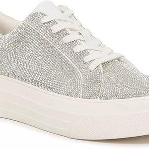 Jessica Simpson Cherello Women's US 7.5 Silver Metallic Platform Shoes GAL1639