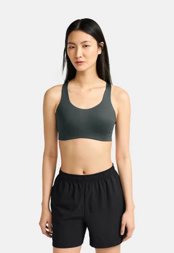 On Active Sports Bra Women XS Lead Black Seamless Cross Back Performance GBO1129
