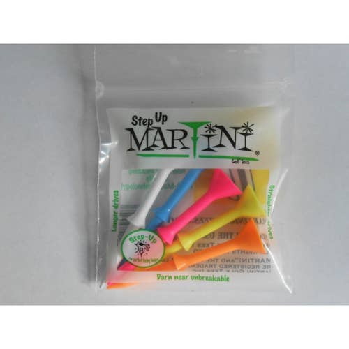 Martini Step-Up Golf Tees (3 1/4", Multi-Color, 5pk) USGA Conforming NEW