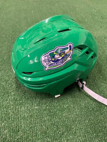 Green Medium Warrior Alpha One Pro Helmet ECHL Pro Stock (Used)