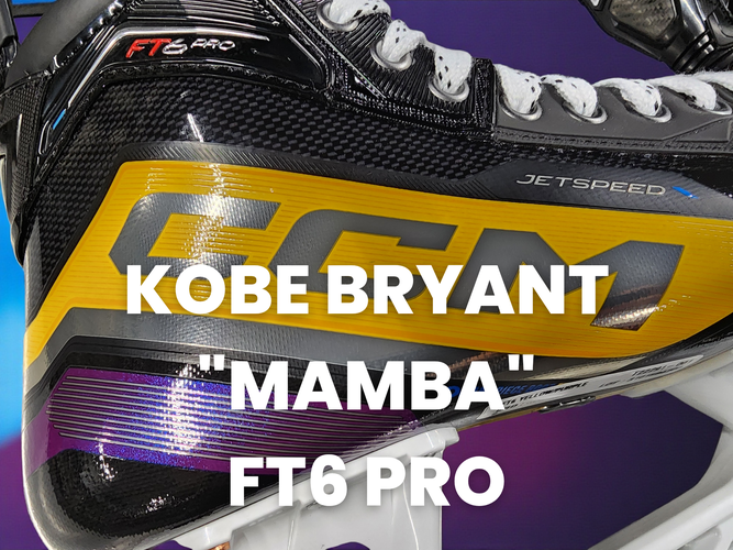 Kobe Bryant "MAMBA 8" LA Lakers CCM JetSpeed FT6 Pro Custom Special Production Hockey Skates Size 8