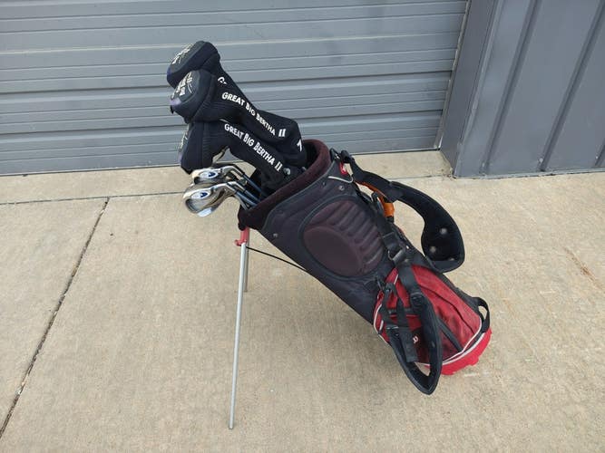 Callaway Big Bertha 15 Piece Hawkeye Regular Flex Complete Golf Set Stand Bag