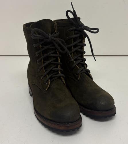 Stetson Sam Dark Brown Suede Leather Lace-Up Women's Boots US 8 EXCELLENT