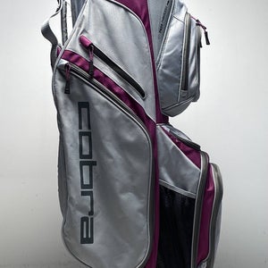 Cobra Lightweight Cart Bag Gray/Pink 14-Way Divide Single Strap Ladies Golf Bag
