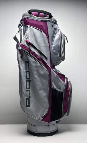 Cobra Lightweight Cart Bag Gray/Pink 14-Way Divide Single Strap Ladies Golf Bag
