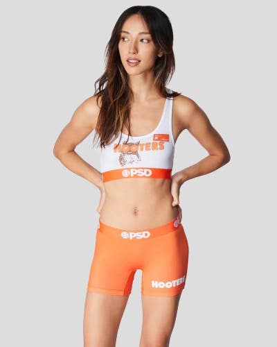 PSD Sports Bra Women's XL White Orange Stretch Racerback Performance GBO1267