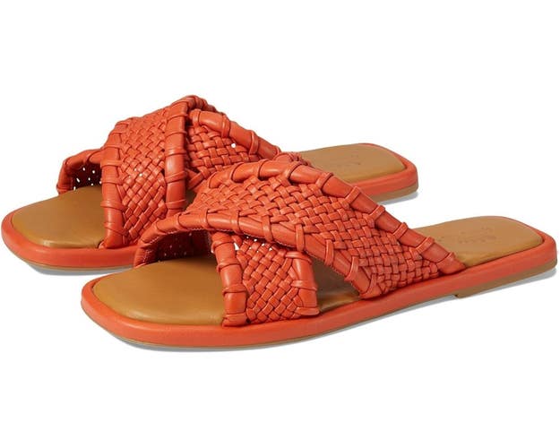 Spring Step Montauk Sandals Women's US 8.5 Mango Leather Open Toe Slide GAL1916