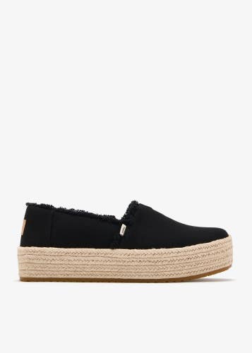 Toms Valencia 10021914 Espadrilles Women's US 6.5W Black Slip On Shoes GAL1959