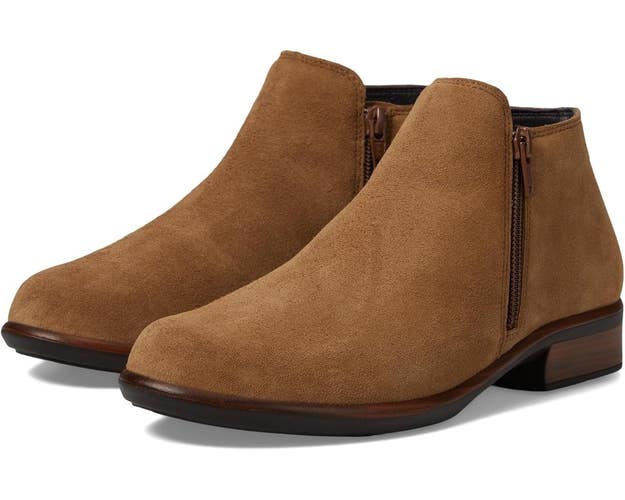Naot Helm 26030-EAH Boots Women's US 7 Acorn Suede Side Zip Ankle Bootie RHS6205