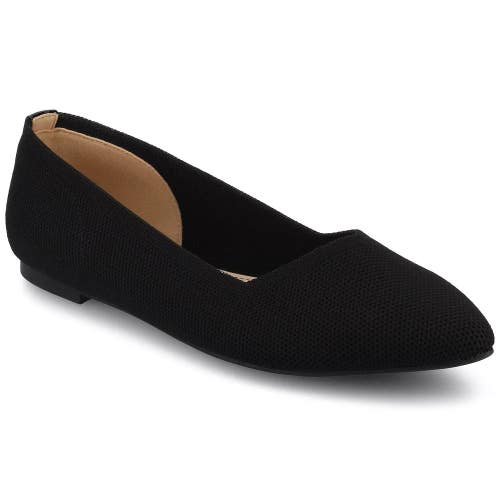Journee Collection Minnah Knit Ballet Flats Women's US 7 Black Slip On GAL1965